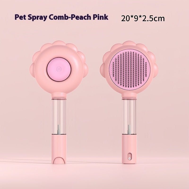 2 In 1 Selbstreinigender Hundebürste Kamm mit Spray Haustiere Pflege Haarentferner Kämme Bürste Schwimmendes Haar Haustier Pflegebürste Haustierprodukte - Zampycare.com
