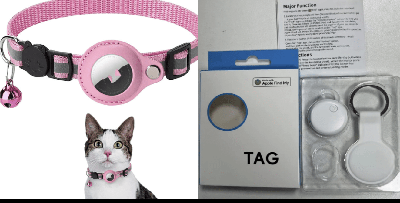 Smart - Cat Premium Set: Reflektierendes Halsband + AirTag Halterung - Zampycare.com